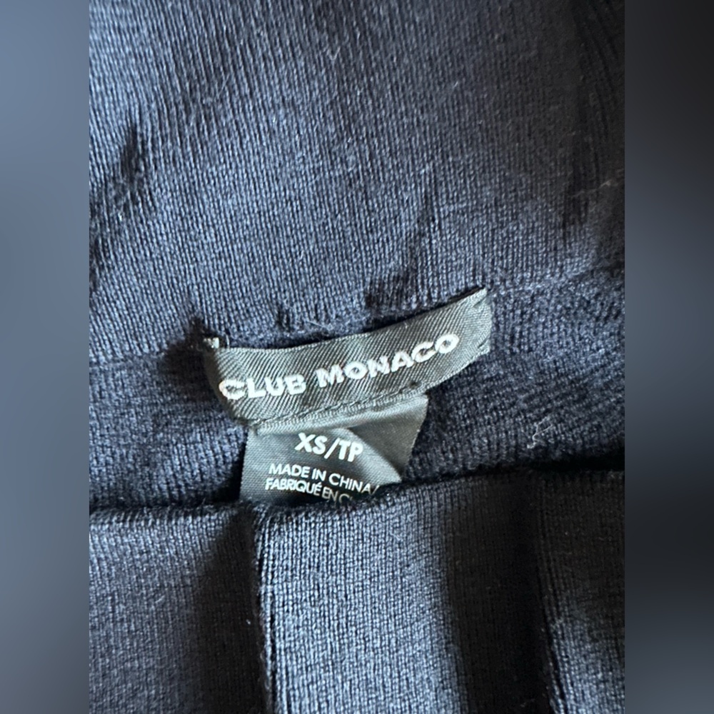 Club Monaco Black Wide-Leg Tie-Waist sweater cullotes knit Pants XS - Picture 4 of 12